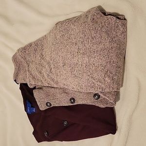 Lot of 2!! Apt.9 sweaters with button accessories on sleeves